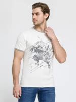 Мужская футболка бежевая с принтом Scandaloso 050341m-EP L (48-50)