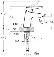 Смеситель для раковины VitrA Solid S A42440EXP