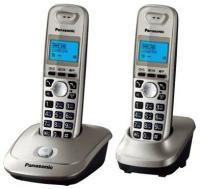 РТелефон Dect Panasonic KX-TG2512RUN платиновый труб. в компл.2шт АОН