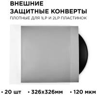 Внешний конверт для виниловых пластинок 326 мм 120 мкм. TORIAN - Strong sleeves. Lp Outer Sleeve. 20 шт