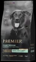 Premier Dog Lamb&Turkey ADULT Medium (Свежее мясо ягненка с индейкой для собак средних пород) 1 кг