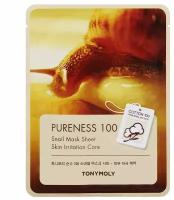 TONYMOLY PURENESS 100 Snail Mask Sheet Очищающая тканевая маска для лица с муцином улитки