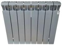 Радиатор биметаллический Rifar Monolit Ventil 500, 08 секций, Нижнее подключение правое (MVR), цвет Титан