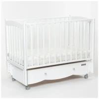 Детская кроватка для новорожденных Pocket 120х60 см, с маятником и ящиком, цвет белый, из массива бука