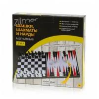 Набор настольных игр 3 в 1 «Магнитные шахматы, шашки, нарды», Zilmer
