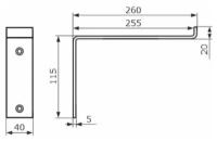 Кронштейн LOFT 260х115 мод.1, черный (комплект из 3 шт)