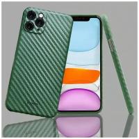 Пластиковая накладка Premium K-Doo Air Carbon Ultra slim (0,45 мм) для Apple iPhone 12 (6.1) 2 Lenses зеленый