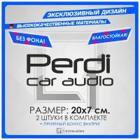 Наклейки на авто на стекло на кузов авто PERDI car audio - PRIDE car audio 20х7 см 2 шт