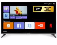 Телевизор HOLLEBERG HGTV-LED32HDS101T2 (SmartTV,Frameless), диагональ 32", 1366х768 пикселей