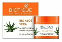 Солнцезащитный крем для лица с алоэ вера SUN SHIELD ALOE VERA 30+SPF Sunscreen Cream Biotique | Биотик 50г