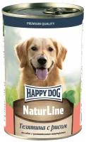 Консервы для собак Happy Dog NatureLine (Телятина с рисом), 410 гр. По 12 шт