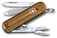 Нож-брелок Victorinox Classic SD Colors Chocolate Fudge, 58 мм, 7 функций, карамельный