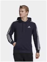 Худи adidas Essentials French Terry 3-Stripes, размер xs, синий