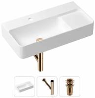 Комплект 3 в 1 Lavinia Boho Bathroom Sink 21520518: накладная фарфоровая раковина 60 см, металлический сифон, донный клапан