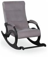 Кресло-качалка с подножкой ткань велюр Тироль цвет Галька ( Pebble)