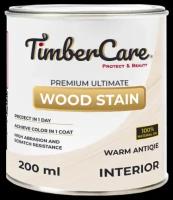 Масло для дерева и мебели TimberCare Wood Stain, быстросохнущие масла для дерева, пропитка для дерева для внутренних работ Античный белый 0.2 л