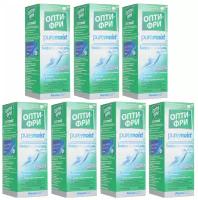 Растворы для контактных линз Alcon Opti - Free Pure Moist 2100 мл (7 растворов по 300 мл) + 7 контейнеров для линз. Алкон Опти-Фри Пьюр Мойст