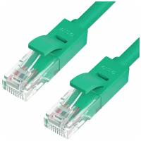 GCR Патч-корд прямой 5.0m UTP кат.5e, зеленый, 24 AWG, литой, ethernet high speed 1 Гбит/с, RJ45, T568B