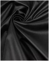 Ткань для шитья и рукоделия Кожа стрейч на меху черная 2 м * 138 см