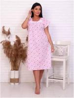 Ночная сорочка женская (большие размеры) 100% хлопок Маркиза, цвет розовый, 60-62 размер
