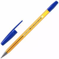 Ручка шариковая BRAUBERG "M-500 AMBER", синяя, корпус тонированный оранжевый, узел 0,7 мм, линия письма 0,35 мм, 143451