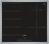 Индукционная варочная панель Bosch PXE645FC1E, цвет панели черный, цвет рамки серебристый