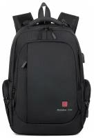 Рюкзак мужской школьный подростковый модный туристический портфель для спорта ноутбука 17.3" и 30л с USB, Rittlekors Gear RG2023 чёрный