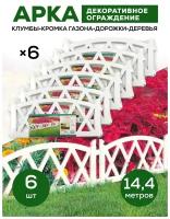 Ограждение для сада 2,4 метра Арка ( Цвет Белый) 6 комплектов