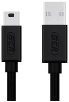 GCR Кабель 0.3m USB 2.0, AM/mini, черный, 28/28 AWG, экран, армированный, морозостойкий