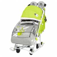 Прогулочные зимние санки-коляска Ника Disney (DB1) для детей, с колесами и полозьями, утепленная модель, DB2/3
