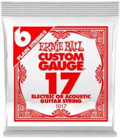 Струна для акустической и электрогитары Ernie Ball P01017 Custom gauge, сталь, калибр 17, Ernie Ball (Эрни Бол)