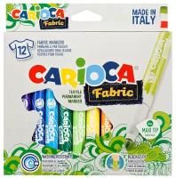 Фломастеры для ткани 12 цветов Carioca "Fabric Liner" 6.0 мм, картон, европодвес