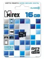 Карта памяти microSDHC Mirex 16 Гб класс 4