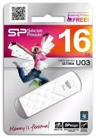 Флеш накопитель 16GB Silicon Power Ultima U03, USB 2.0, Белый