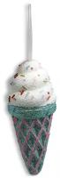 Елочная игрушка B&H Сливочное мороженое-рожок BH1744, зеленый/белый, 18 см