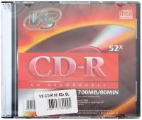 Диск CD-R VS, 700 Mb, 52x, Slim Case (1 штука), VSCDRSL01