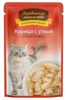 Корм Деревенские Лакомства Курица с уткой в нежном желе, 12шт.*70г