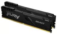 Оперативная память для компьютера 32Gb (2x16Gb) PC4-25600 3200MHz DDR4 DIMM CL16 Kingston FURY Beast Black (KF432C16BBK2/32)