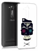 Чехол задняя-панель-накладка-бампер MyPads черно белый скелет с яркими глазами для Asus Zenfone Go ZB500KL/ZB500KG 5.0 (X00AD/A/C) противоударный