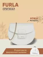 Сумка кросс-боди FURLA 01B00-White повседневная, натуральная кожа, белый