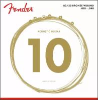 Cтруны для акустической гитары FENDER STRINGS NEW ACOUSTIC 70XL 80/20 BRNZ BALL END 10-48