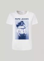 Pepe Jeans London, Футболка женская, цвет: белый, размер: S