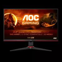 Монитор 23.8" AOC 24G2SPU Black-Red с поворотом экрана (IPS, 1920x1080, 165Hz, 1 ms, 178°/178°, 300 cd/m, 1000:1, +2xHDMI 1.4, +DisplayPort 1.2, +4xUSB 3.1, +MM)