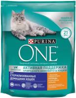 Сухой корм Purina ONE для домашних стерилизованных кошек и котов, пакет, 750 г
