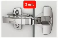 Петля 2 шт. HETTICH SENSYS Германия накладная с доводчиком. угол открывания 110 градусов + 2 монтажные планки 3 мм с еврошурупами + заглушки