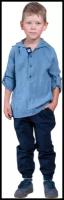 Комплект одежды для мальчика рубашка из муслина, брюки-джоггеры, LEMON, размер 122/128