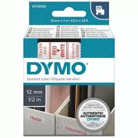 S0720550/45015 Картридж с лентой Dymo для маркировки, 12 мм x 7 м пластиковая, красная на белом для LabelManager 150/210D/PnP/420P, LabelPoint 350, LabelManager PC 2