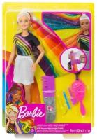 Кукла Barbie с радужной мерцающей прической