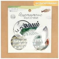 Высечки ацетатные для cкрапбукинга с фольгированием «На рыбалку», 39 шт