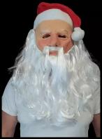 Латексная маска Дед Мороз (Санта 1), карнавальная, новогодняя, на рождество, на праздник, селфи